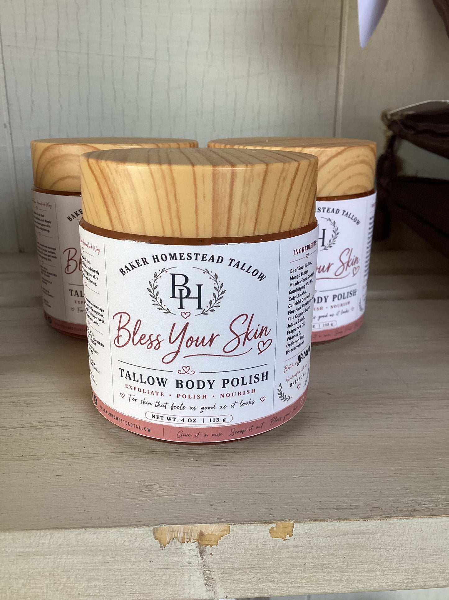 Bless Your Skin tallow body polish