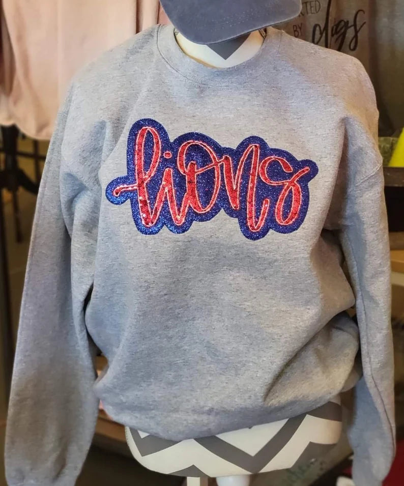 LIONS Sequin glitter sweatshirt - COLOR IS CUSTOMIZABLE-