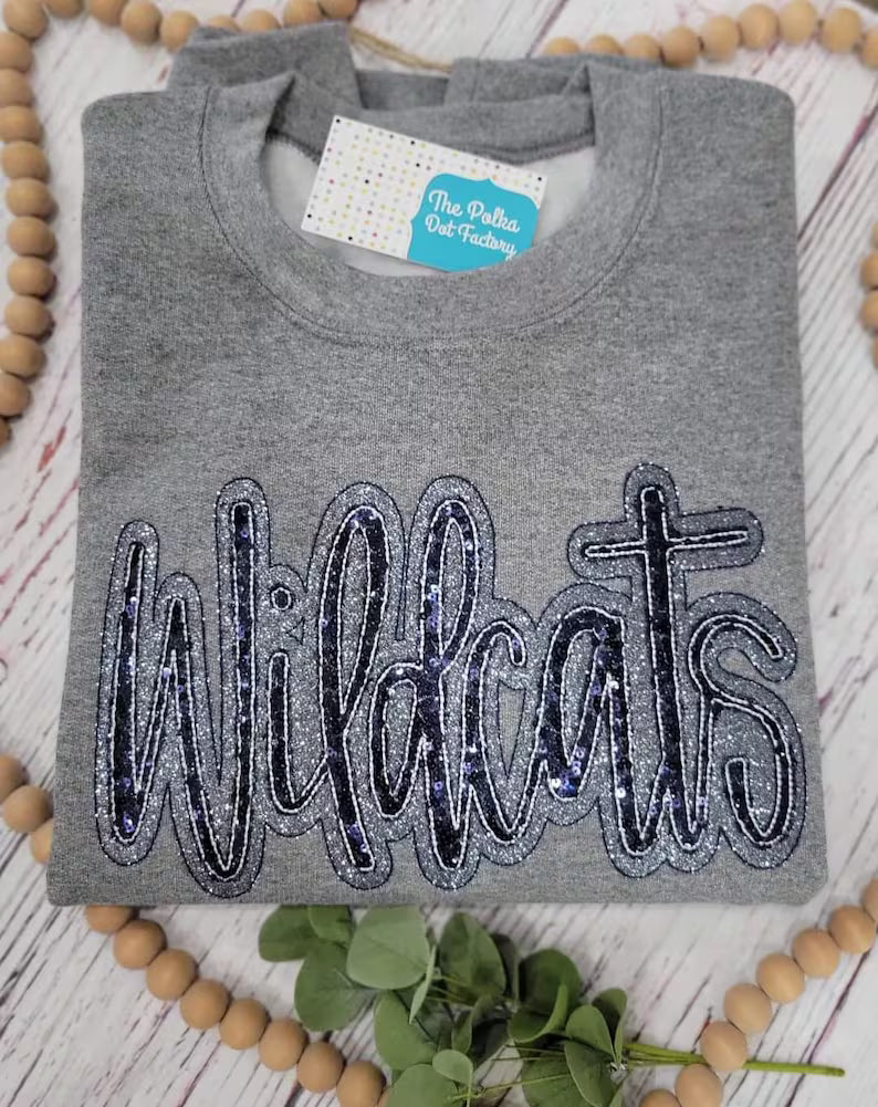 WILDCATS Sequin glitter sweatshirt - COLOR IS CUSTOMIZABLE-