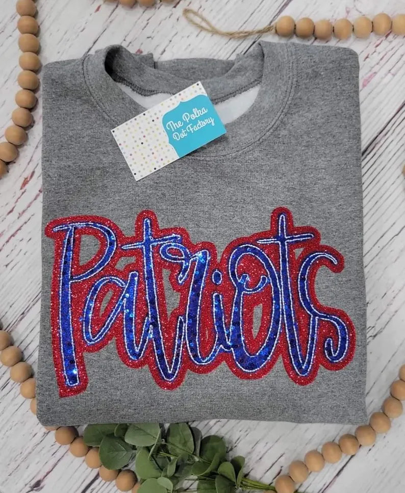 PATRIOTS Sequin glitter sweatshirt