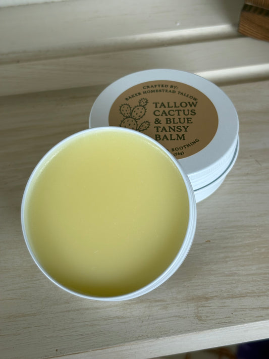 Cactus & Blue Tansy Face Balm - Baker Homestead Tallow