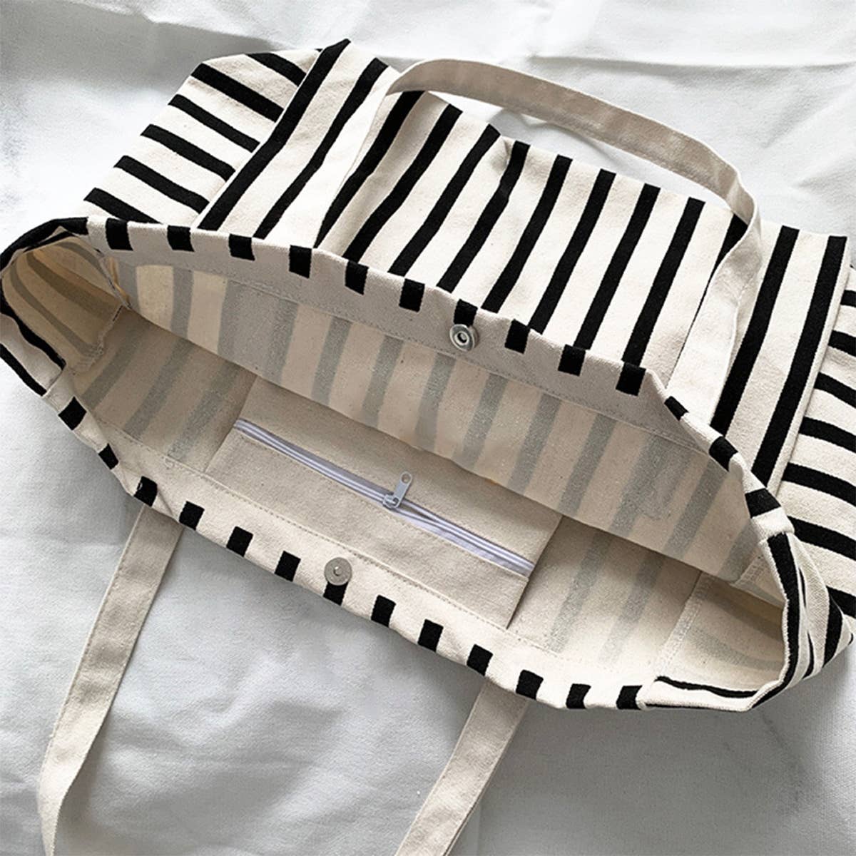 NEW STRIPED LARGE CAPACITY CANVASBAG_CWAB2136