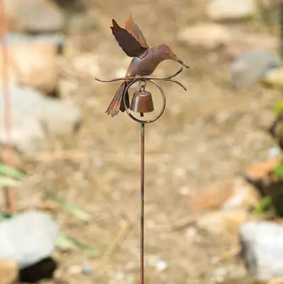 Flamed Hummingbird Garden Stake
