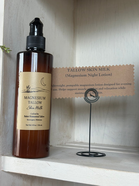 Magnesium Tallow Skin Milk - Baker Homestead Tallow