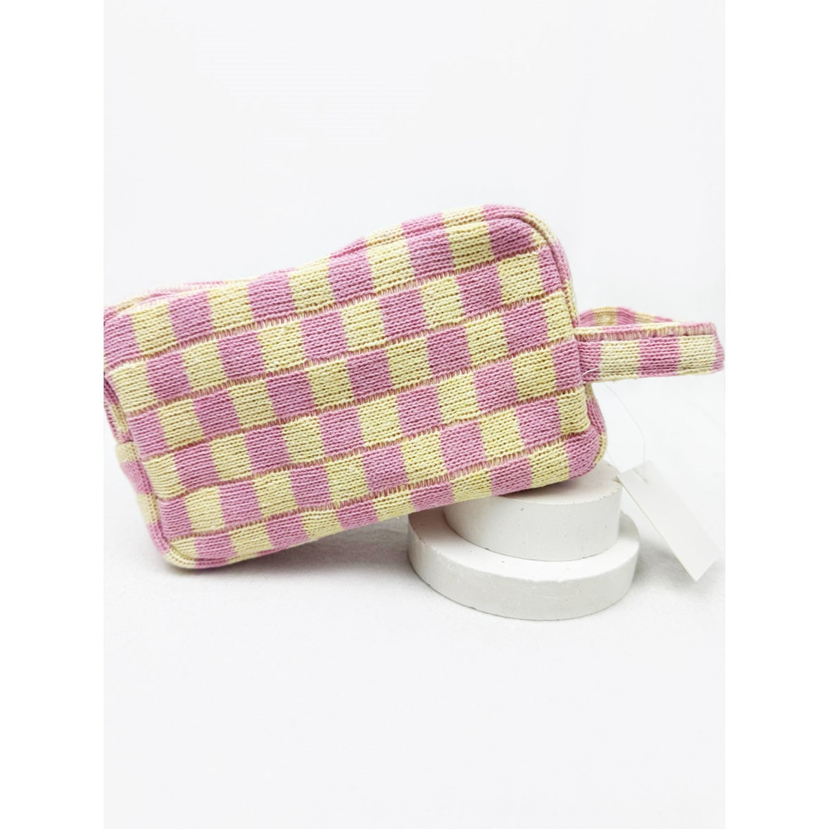 Checker Cosmetic Bag with handle