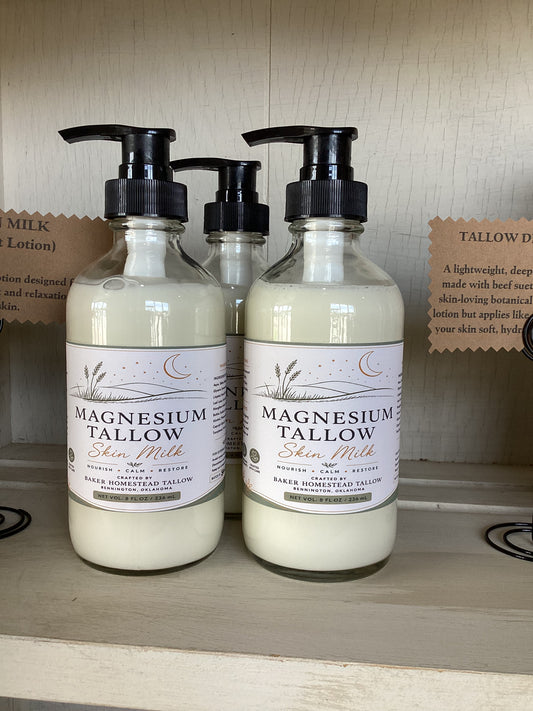 Magnesium Tallow Skin Milk - Baker Homestead Tallow