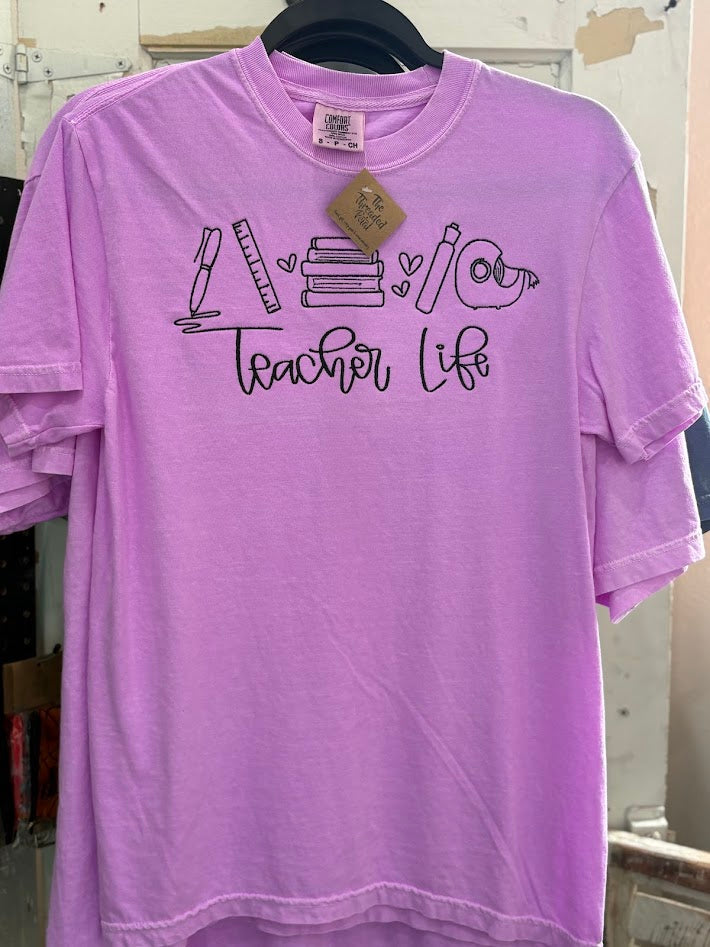 Teachers Life Embroidery Shirt