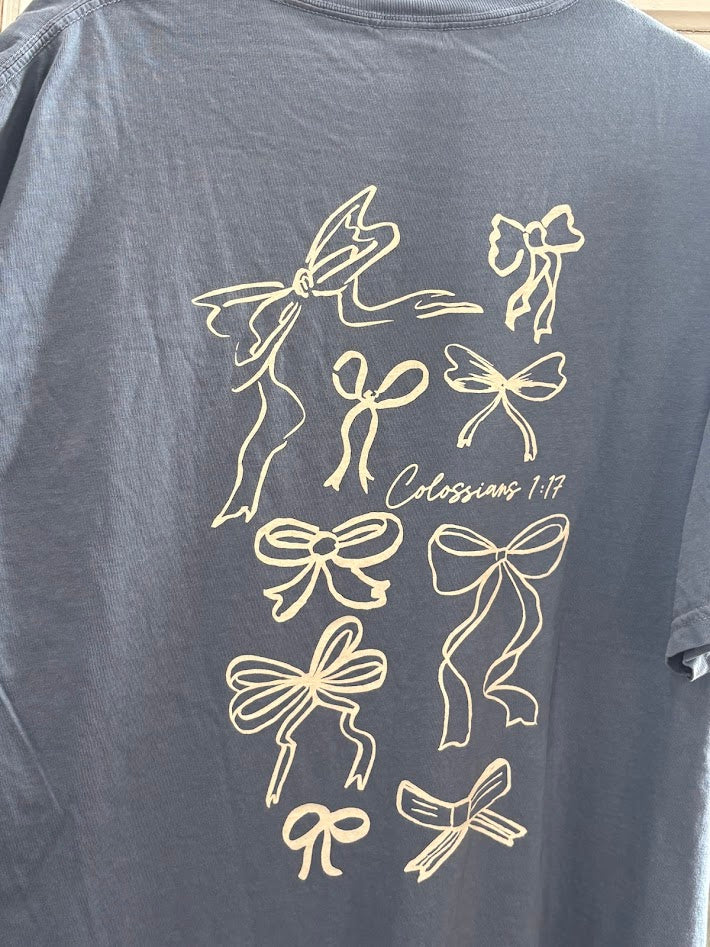 He Holds All Together Tee- Blue Women's