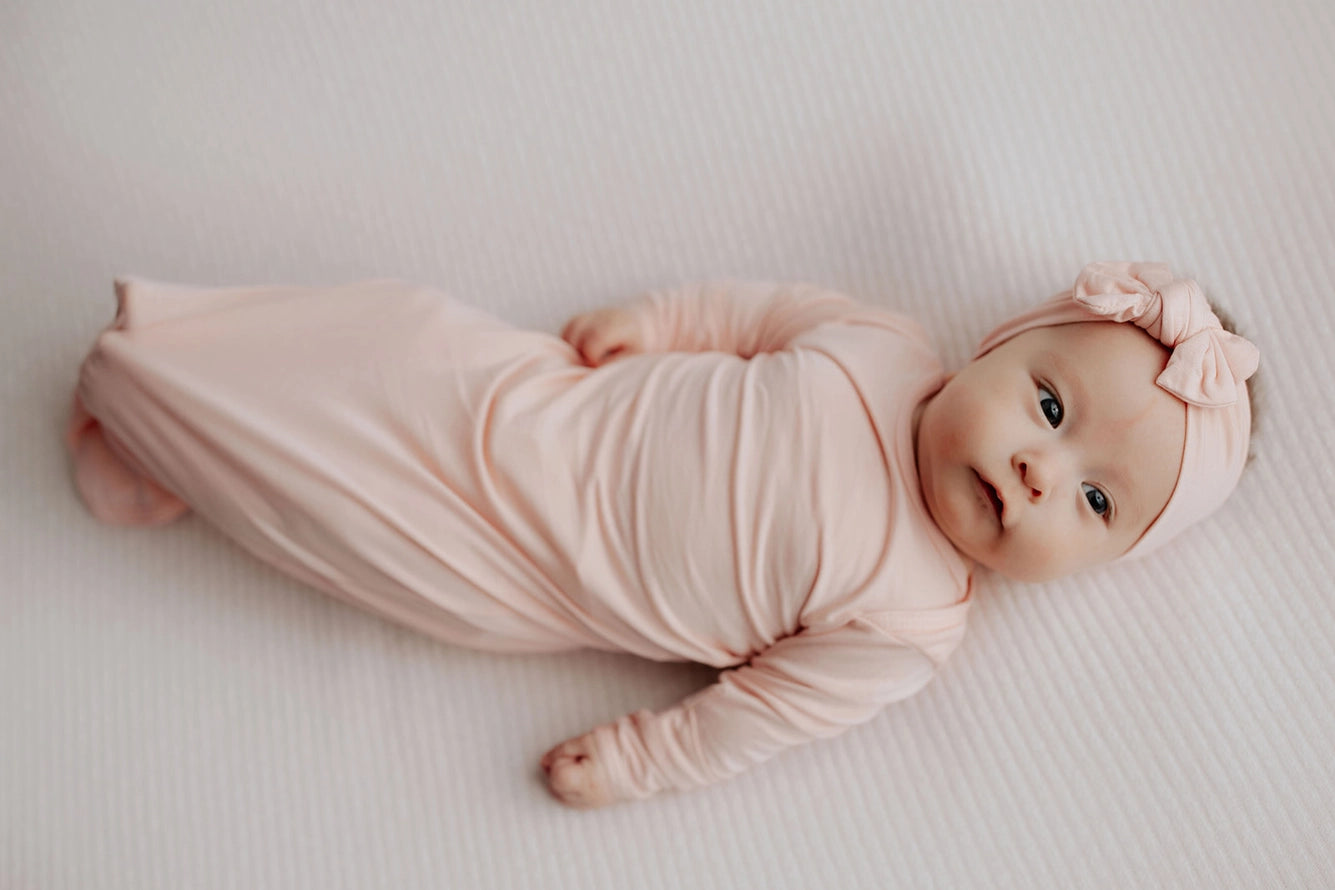 Heavenly Pink Knotted Gown - Nb-3month