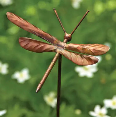 Flamed Dragonfly Garden Stake