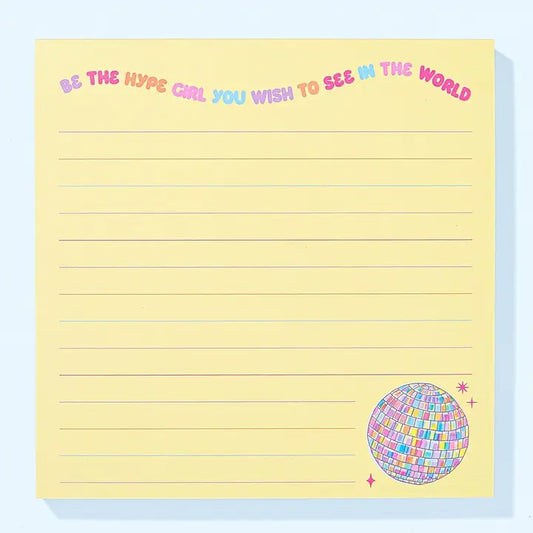 Square Notepad - Disco Ball - "Be the Hype Girl..." - Taylor E. Designs