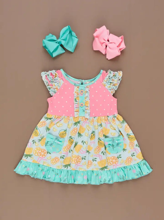 Tropical Twist Ruffle Pocket Dress