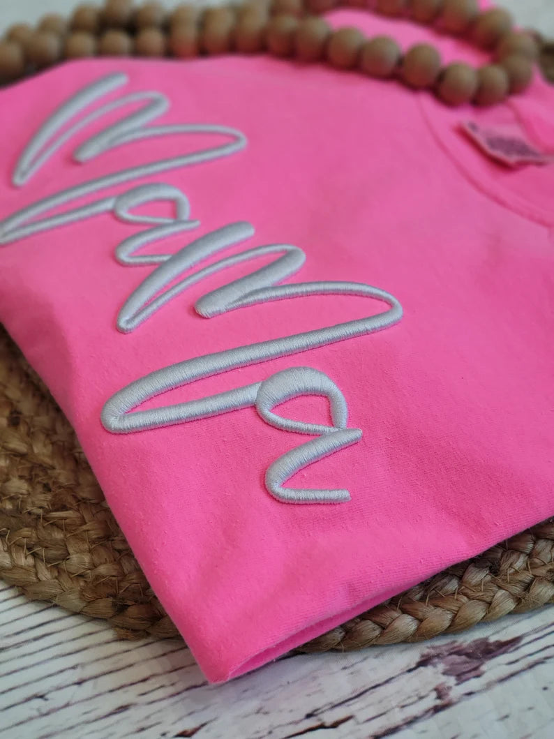 Neon pink Mama Crewneck Comfort Colors T-shirt
