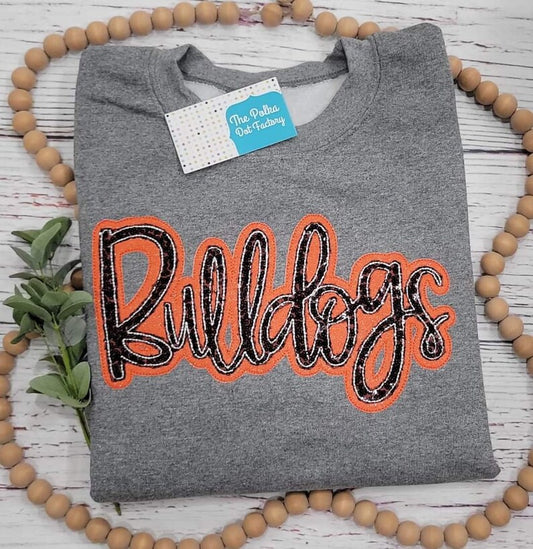 BULLDOGS Sequin glitter sweatshirt - COLOR IS CUSTOMIZABLE-