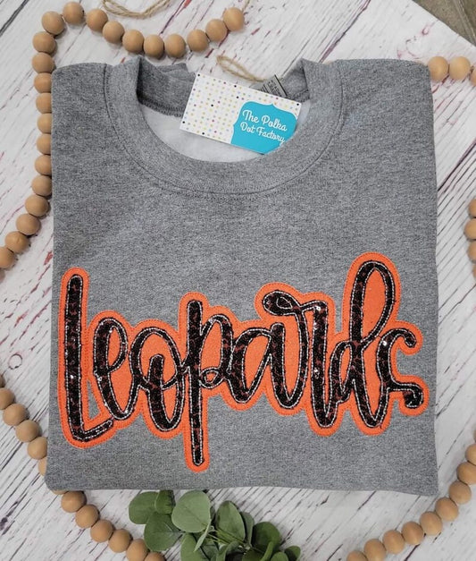 LEOPARDS Sequin glitter sweatshirt - COLOR IS CUSTOMIZABLE-