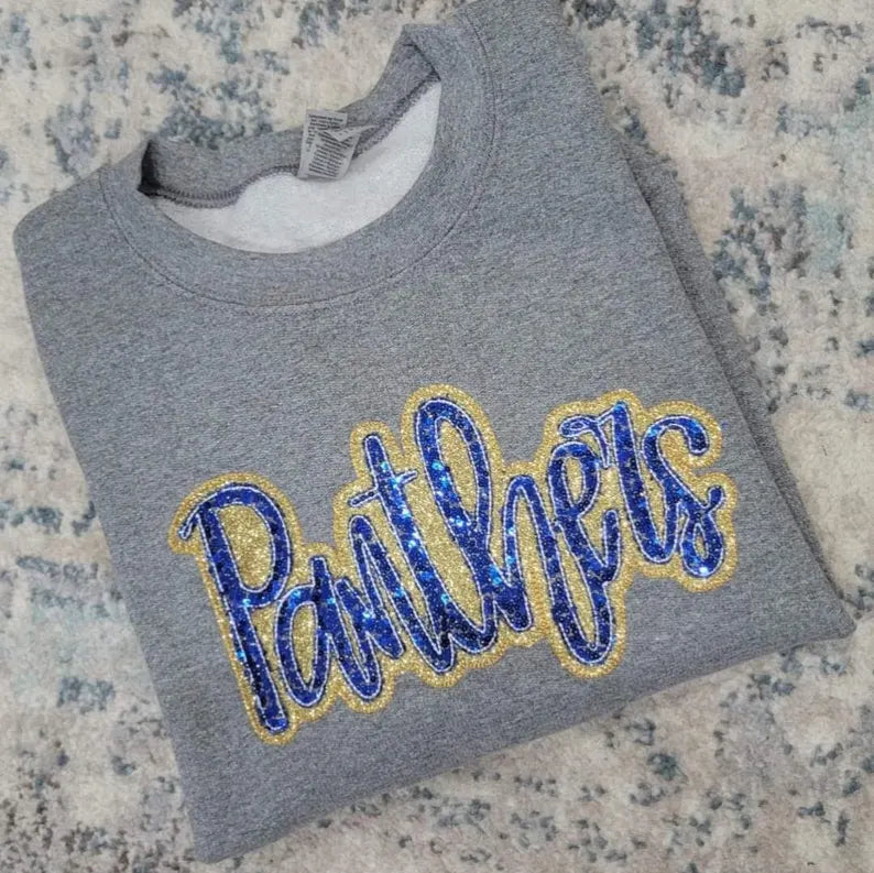 PANTHERS Sequin glitter sweatshirt - COLOR IS CUSTOMIZABLE-