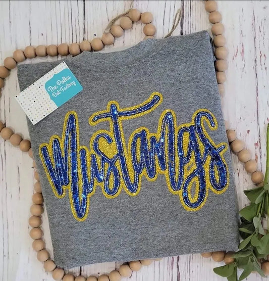 MUSTANGS Sequin glitter sweatshirt - COLOR IS CUSTOMIZABLE-