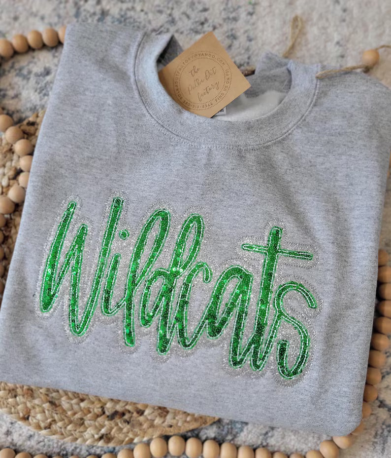 WILDCATS Sequin glitter sweatshirt - COLOR IS CUSTOMIZABLE-