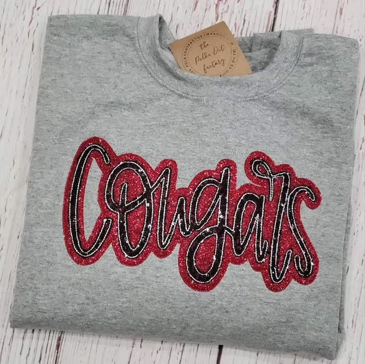 COUGARS Sequin glitter sweatshirt - COLOR IS CUSTOMIZABLE-