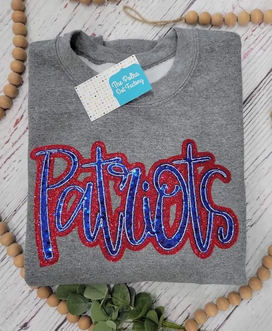 PATRIOTS Sequin glitter sweatshirt