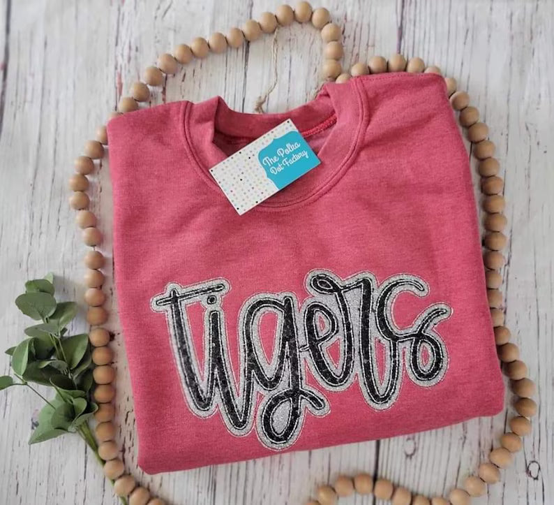 TIGERS Sequin glitter sweatshirt - COLOR IS CUSTOMIZABLE-