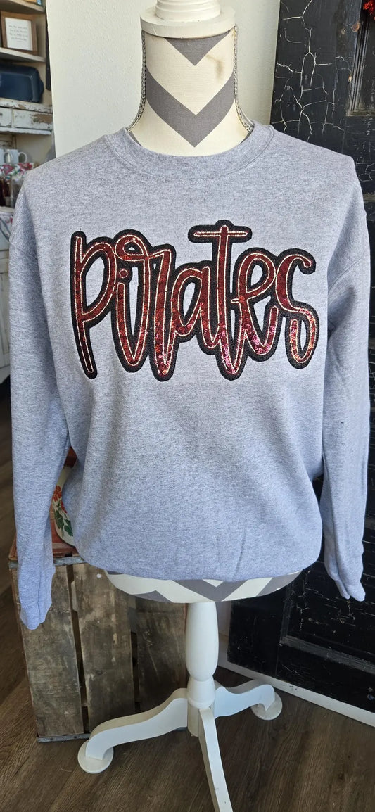 PIRATES Sequin glitter sweatshirt - COLOR IS CUSTOMIZABLE-